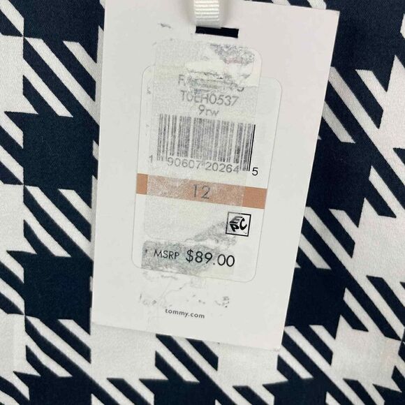 NWT Tommy Hilfiger Navy White Checkered Work Chino Pants Size 12 MSRP 89$ - Picture 6 of 8